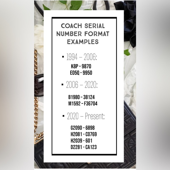 Date codes for coach bags - Picture 1 of 1